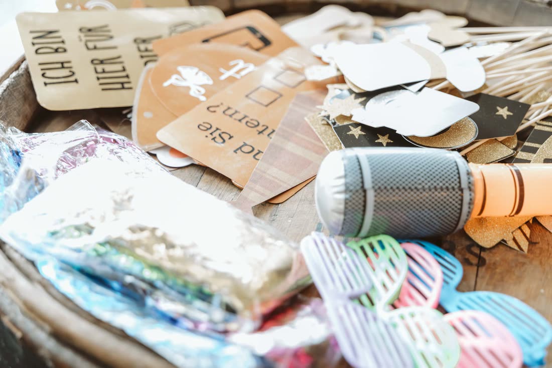 Requisiten und Foto-Accessoires der Fotobox